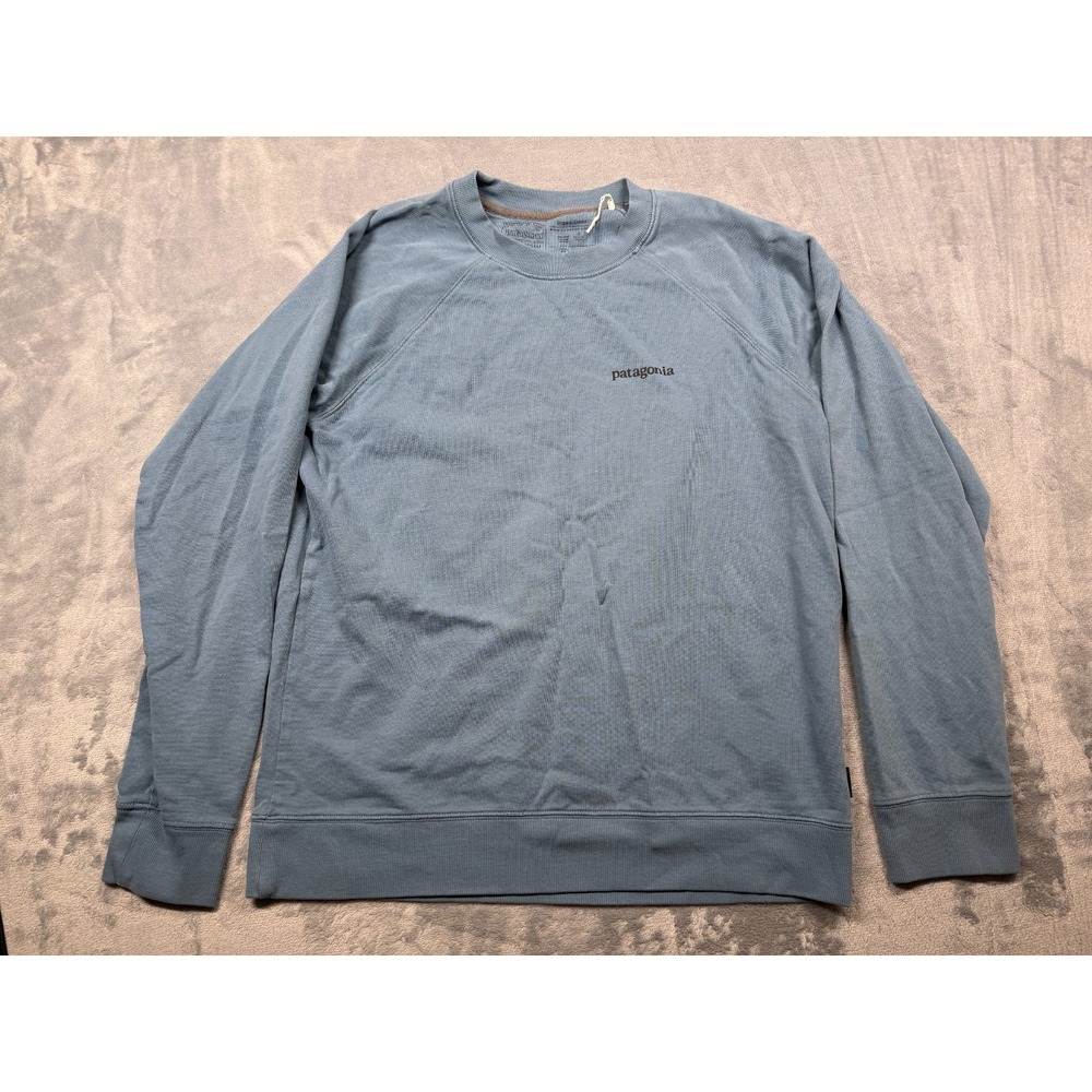 Patagonia Organic Cotton Sweatshirt Mens Medium Blue Regular Fit Raglan Sleeve